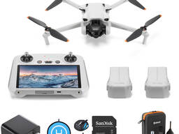 DJI Mini 3 with DJI RC Remote and 256GB microSD Accessory Kit (Fly More Combo)