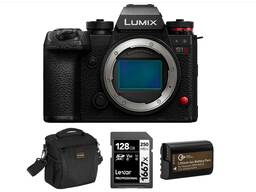 Panasonic LUMIX S1 II systeemcamera V60 SD-kaart, extra accu en schoudertas